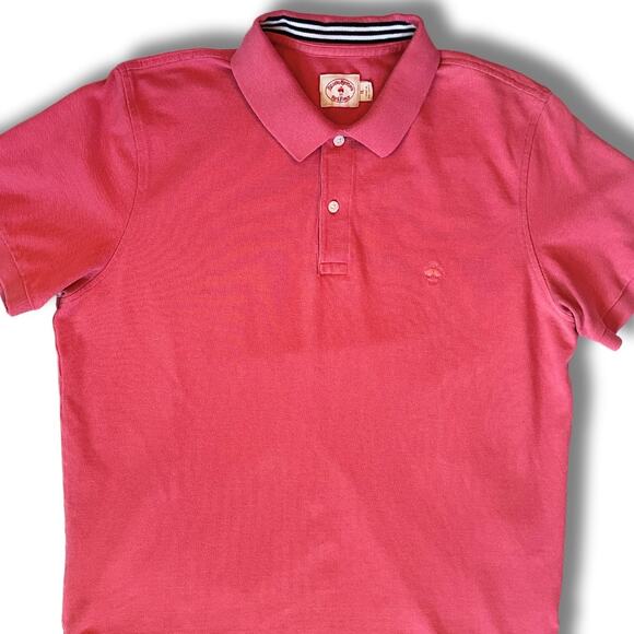 Brooks Brothers Red Fleece Polo Shirt XL Pink Striped Collar Accent Casual Prep - Picture 2 of 7